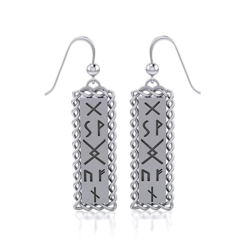 Runes of Woden Sterling Silver Earrings TER1684