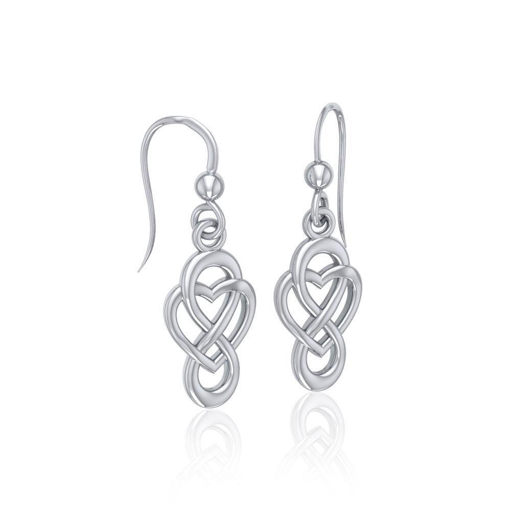 Celtic Infinity with Heart Sterling Silver Earrings TER1686