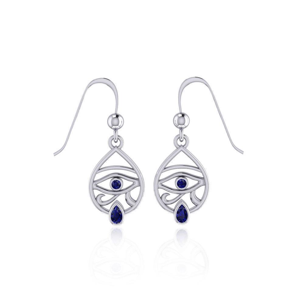 Eye of Horus Silver Earrings with Gemstone TER1688