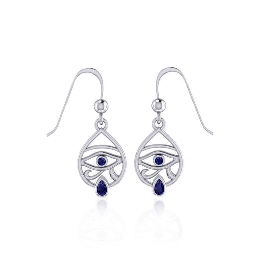 Eye of Horus Silver Earrings with Gemstone TER1688