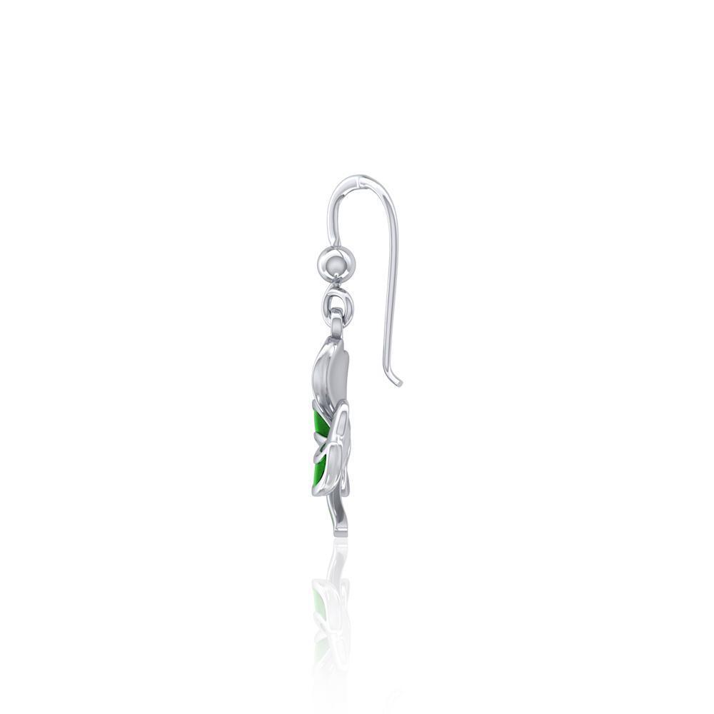 Lucky Shamrock Clover Silver Earrings with Enamel TER1732