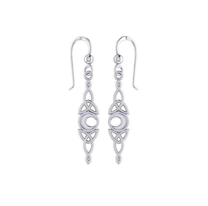 Celtic Moon Woven Design Silver Earrings TER1795