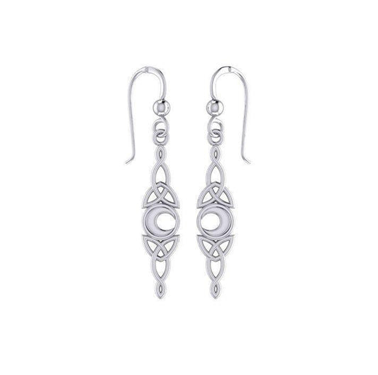 Celtic Moon Woven Design Silver Earrings TER1795