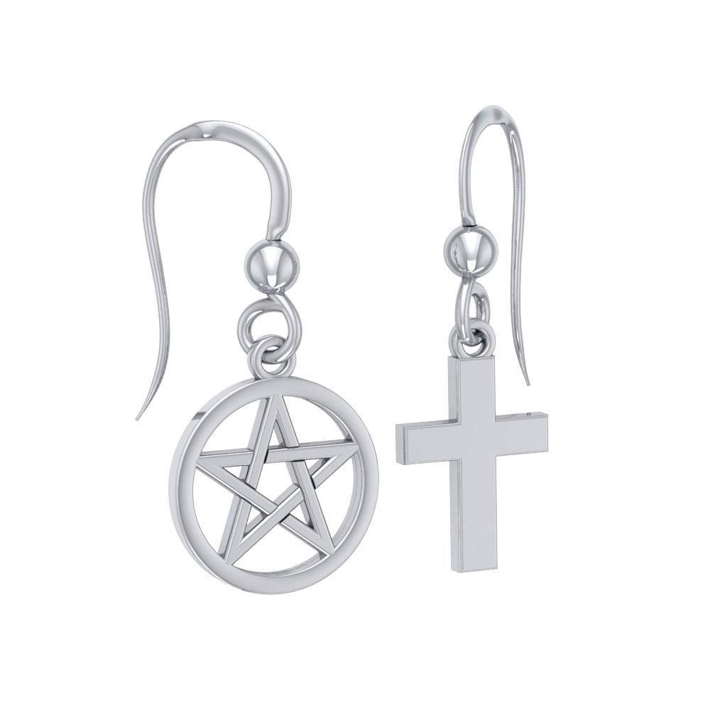 Pentacle & Cross Earrings TER202