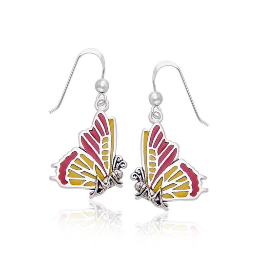 Lifes colorful transformation ~ Sterling Silver Jewelry Butterfly Hook Earrings TER516