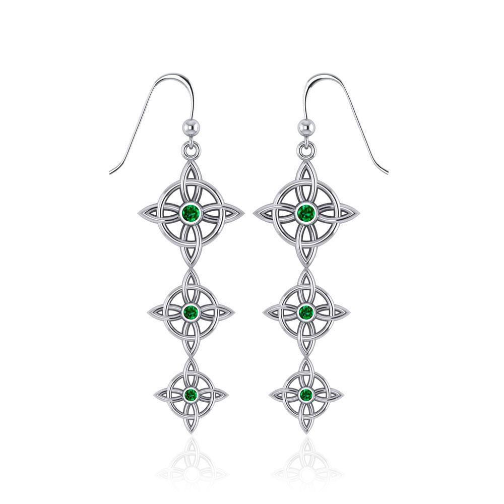 Danu Silver Quaternary Knot Earrings TER552