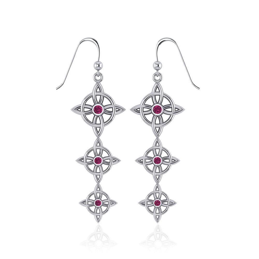 Danu Silver Quaternary Knot Earrings TER552