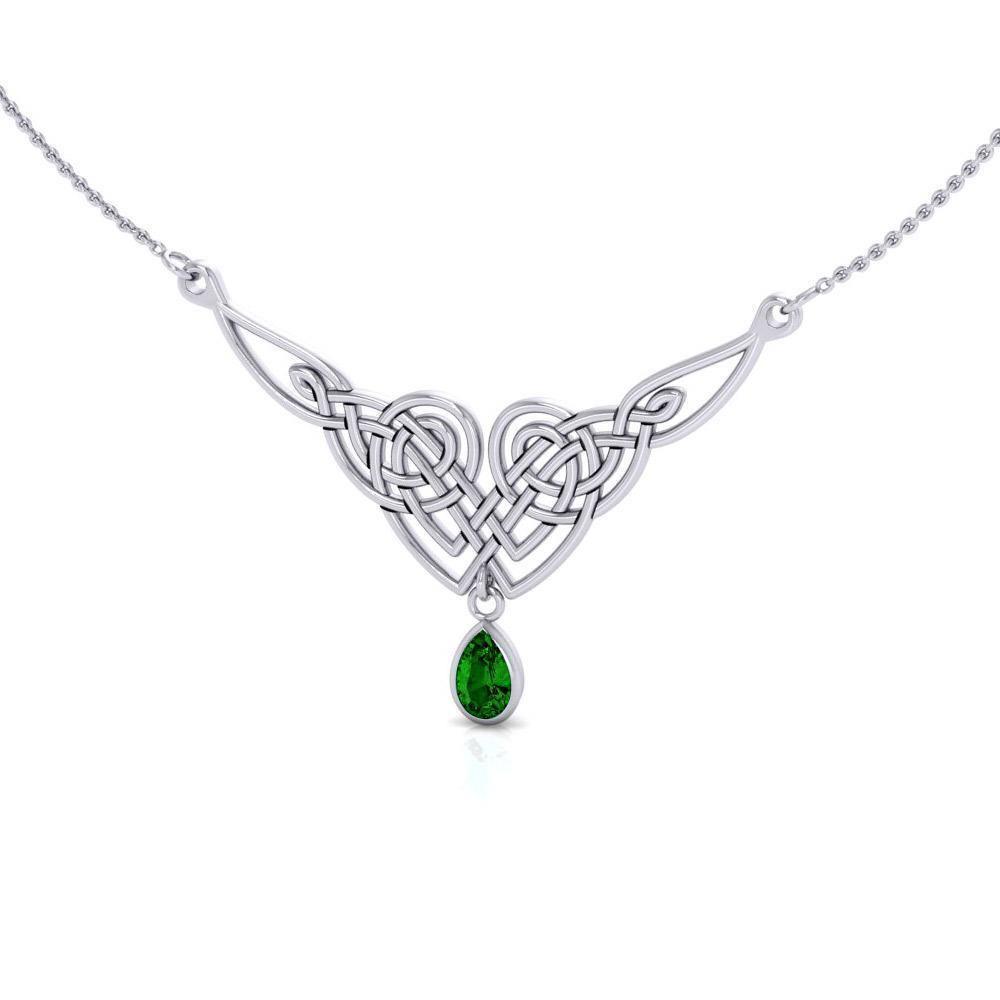 Mesmerized by an interwoven beauty ~ Celtic Knotwork Sterling Silver Necklace Jewelry with Gemstones TN066