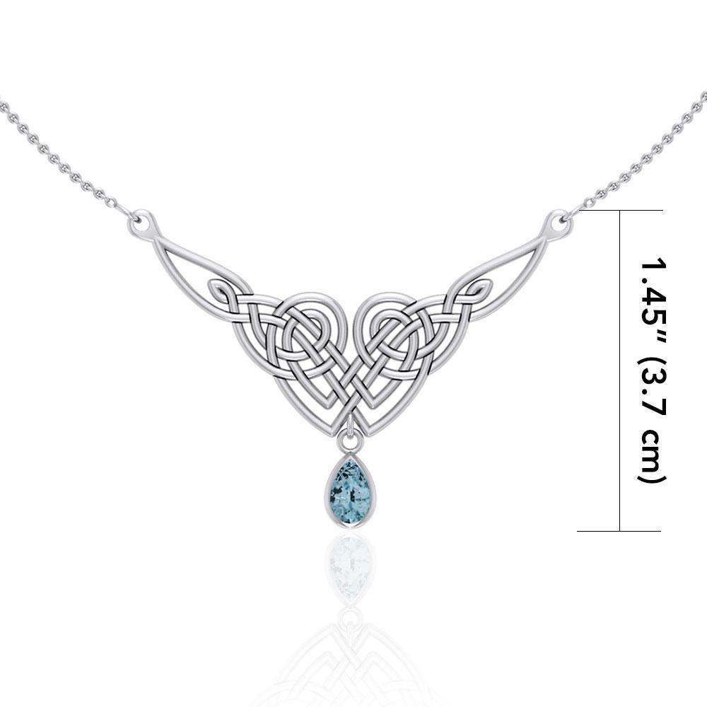 Mesmerized by an interwoven beauty ~ Celtic Knotwork Sterling Silver Necklace Jewelry with Gemstones TN066