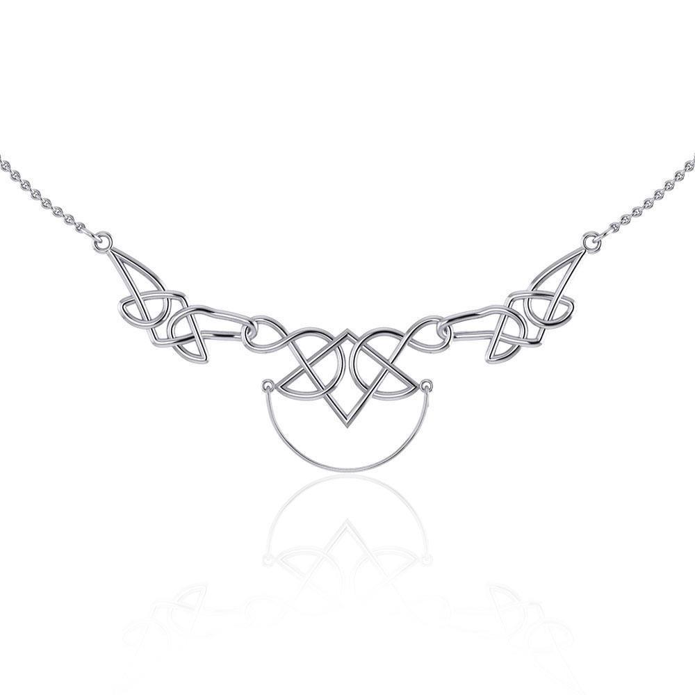 A powerful reminder of the fullness of the eternal ~ Celtic Knotwork Sterling Silver Necklace Jewelry with Charm Holder TN121