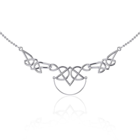 A powerful reminder of the fullness of the eternal ~ Celtic Knotwork Sterling Silver Necklace Jewelry with Charm Holder TN121