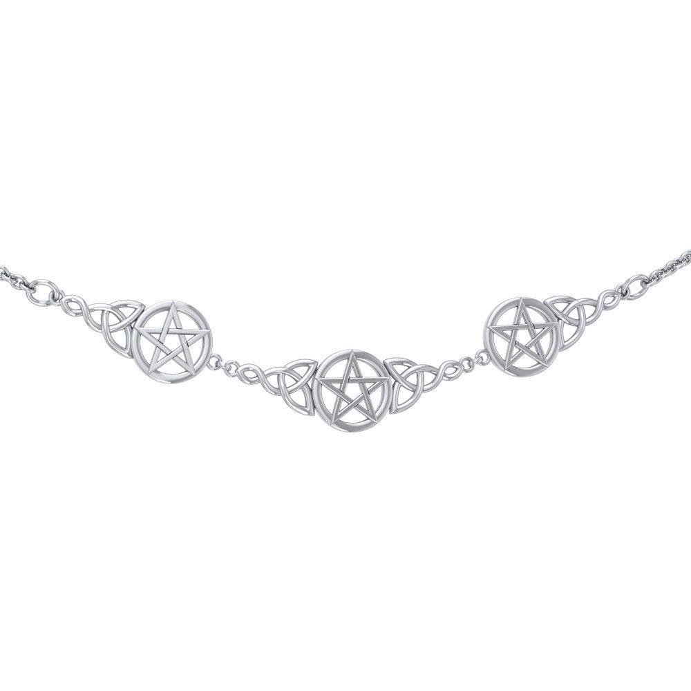Silver Pentagram Pentacle Necklace TN163