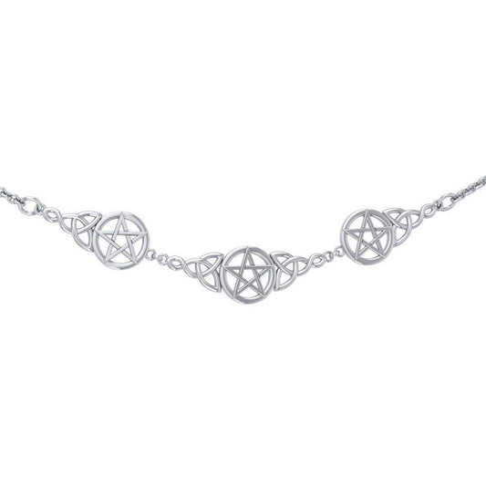 Silver Pentagram Pentacle Necklace TN163