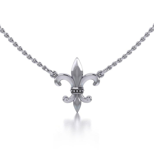 Fleur-de-Lis regal and historical touch ~ Sterling Silver Jewelry Necklace TNC054