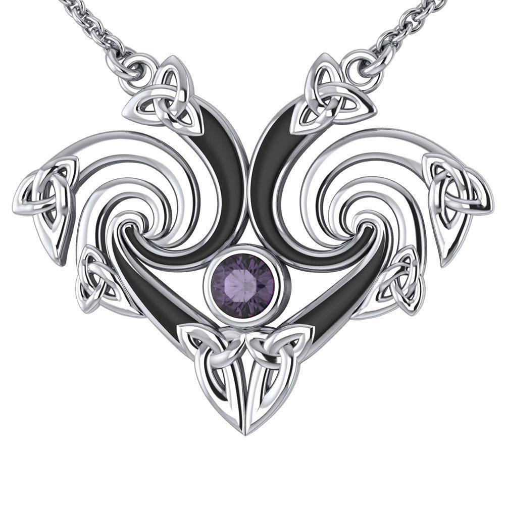 A marvelous representation that lies in the Universe ~ Sterling Silver Celtic Triquetra Necklace Jewelry with Gemstone TNC160