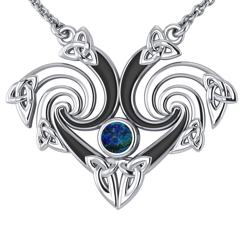 A marvelous representation that lies in the Universe ~ Sterling Silver Celtic Triquetra Necklace Jewelry with Gemstone TNC160