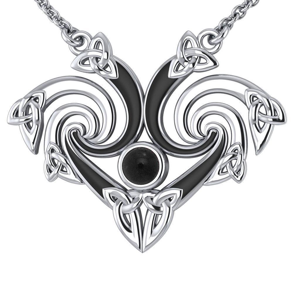 A marvelous representation that lies in the Universe ~ Sterling Silver Celtic Triquetra Necklace Jewelry with Gemstone TNC160