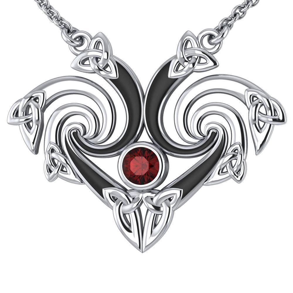 A marvelous representation that lies in the Universe ~ Sterling Silver Celtic Triquetra Necklace Jewelry with Gemstone TNC160
