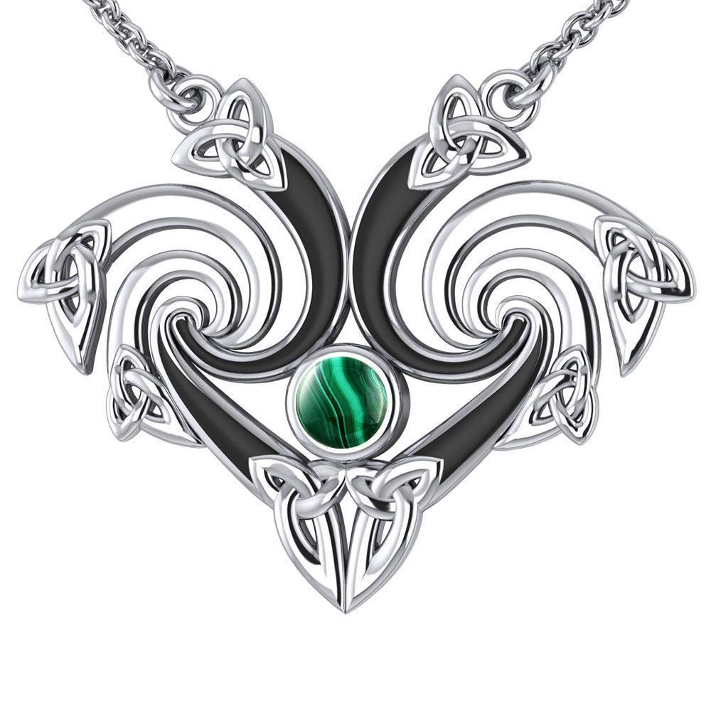 A marvelous representation that lies in the Universe ~ Sterling Silver Celtic Triquetra Necklace Jewelry with Gemstone TNC160