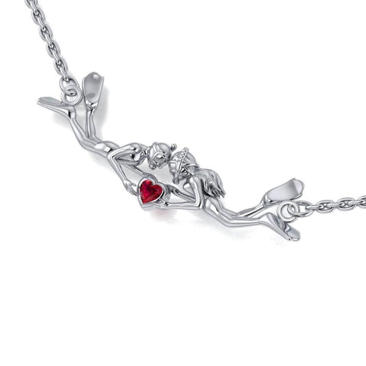 Freedivers Sterling Silver Necklace with Gemstone TNC439