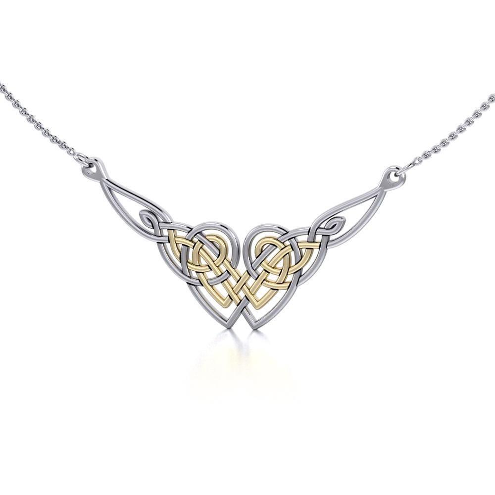 Celtic Knot Gold Accent Silver Necklace TNV001
