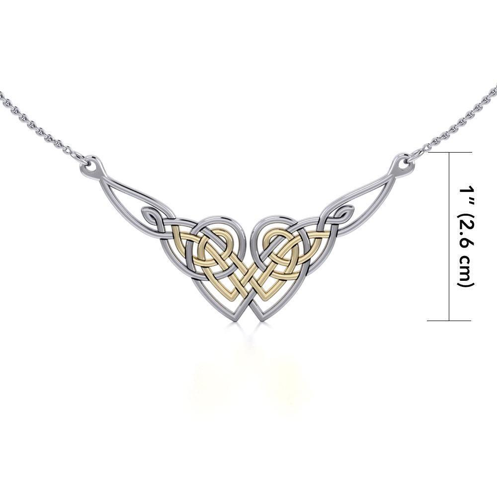 Celtic Knot Gold Accent Silver Necklace TNV001