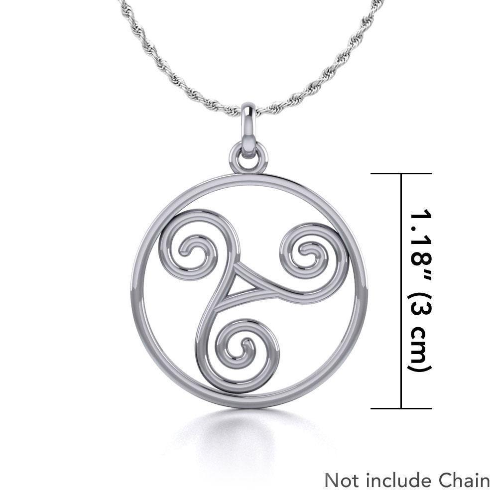 Celtic Sterling Silver Spiral Pendant TP038
