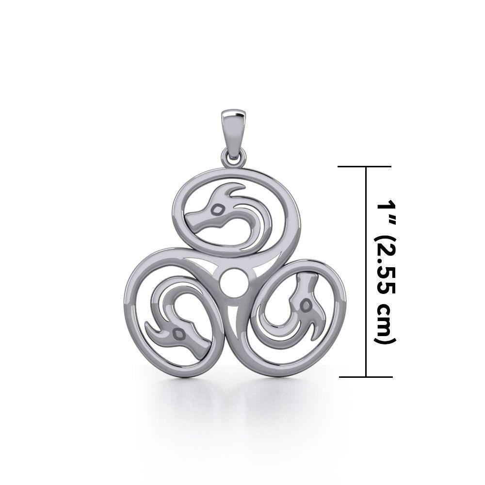 Celtic Dragons Silver Pendant TP088