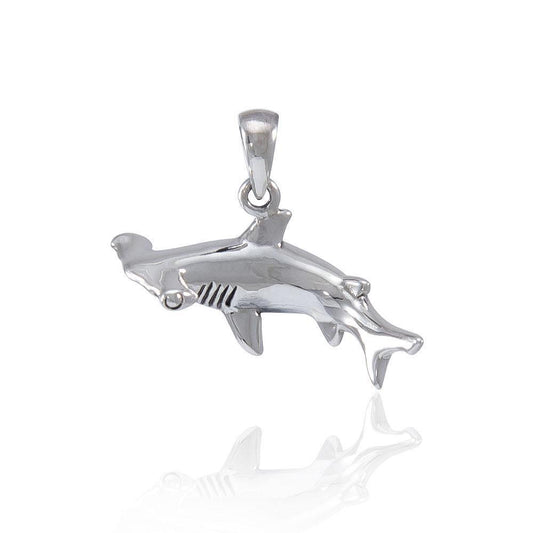 Take your energy to the wonderful sea ~ Sterling Silver Jewelry Hammerhead Shark Pendant TP1058