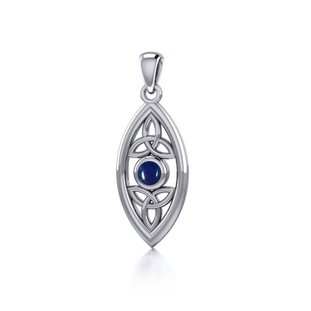The everlasting power of the Holy Trinity ~ Sterling Silver Celtic Triquetra Pendant Jewelry with Gemstone TP1147 Pendant