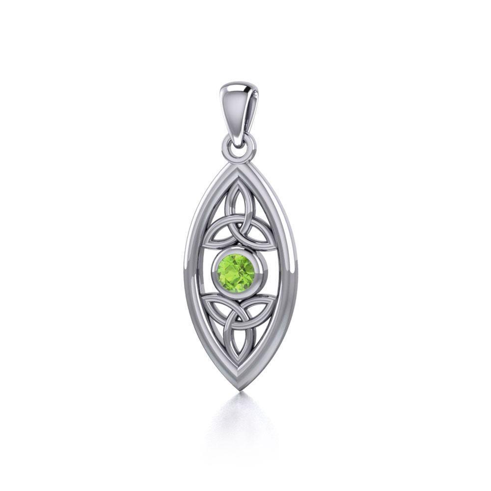 The everlasting power of the Holy Trinity ~ Sterling Silver Celtic Triquetra Pendant Jewelry with Gemstone TP1147 Pendant