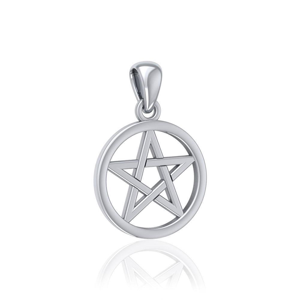 Small Open Pentacle Silver Pendant TP1195