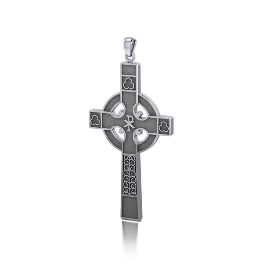 Medieval Celtic Cross Silver Pendant TP121