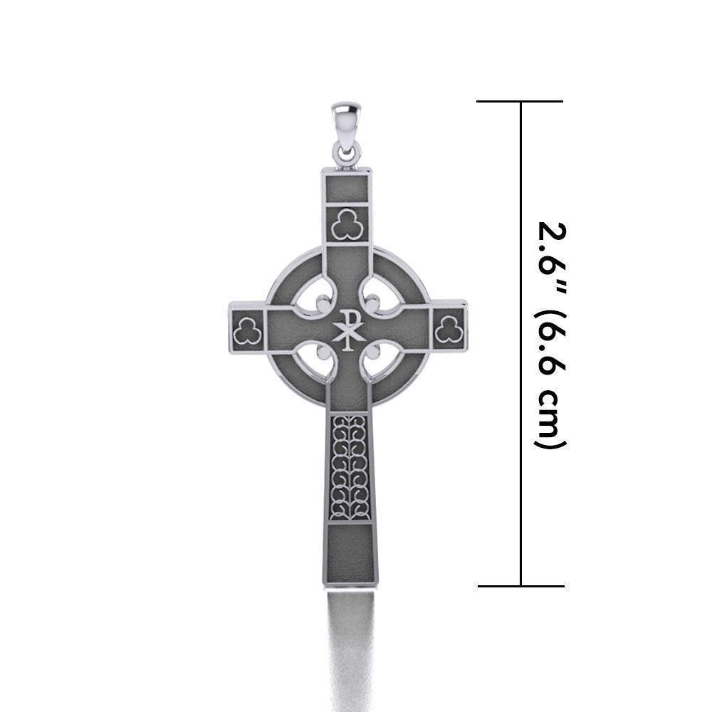 Medieval Celtic Cross Silver Pendant TP121