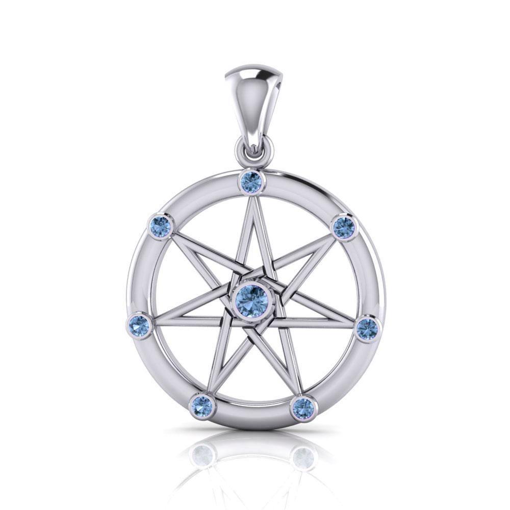 Elven Star with Gems Silver Pendant TP3134