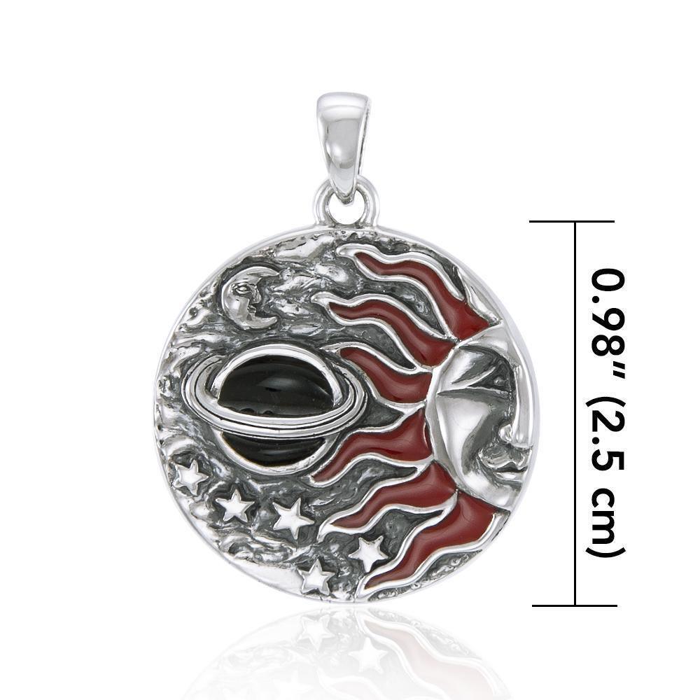 Sun in The Galaxy Silver pendant with Enamel TP3140