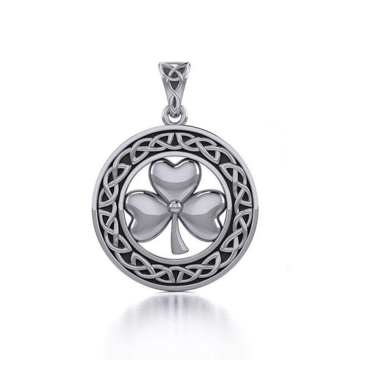 Celtic Knot Shamrock Sterling Silver Pendant TP3243