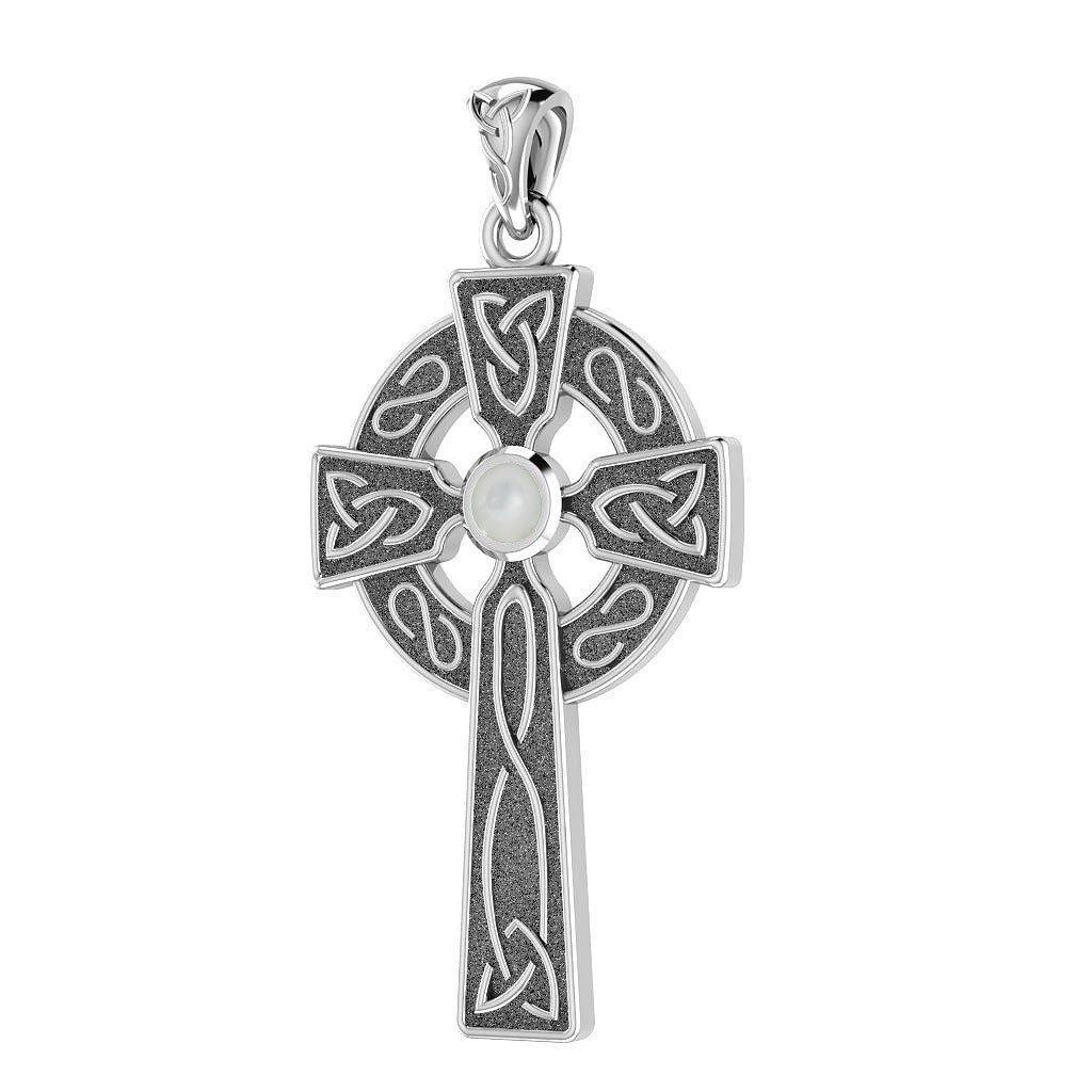 Believe in thy Holy Cross ~ Sterling Silver Jewelry Pendant with a shimmering Gemstone TP3252