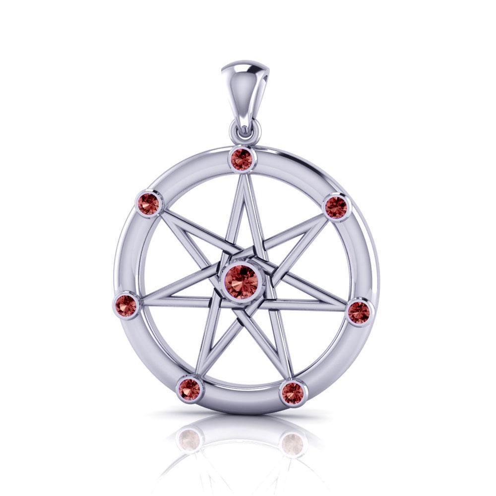 Elven Star Silver and Gem Pendant TP747