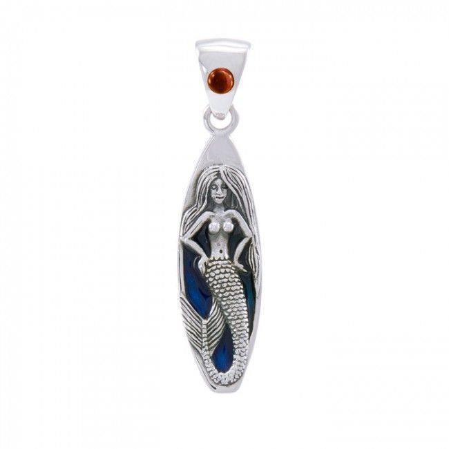 Sea Mistress On Surf Silver Pendant TPD077