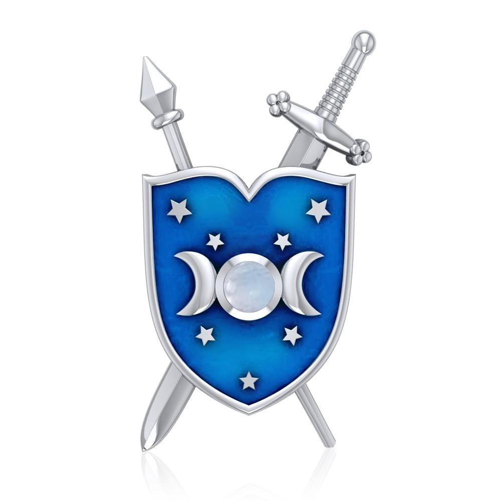 Shield of the Moon Sterling Silver Pendant TPD121