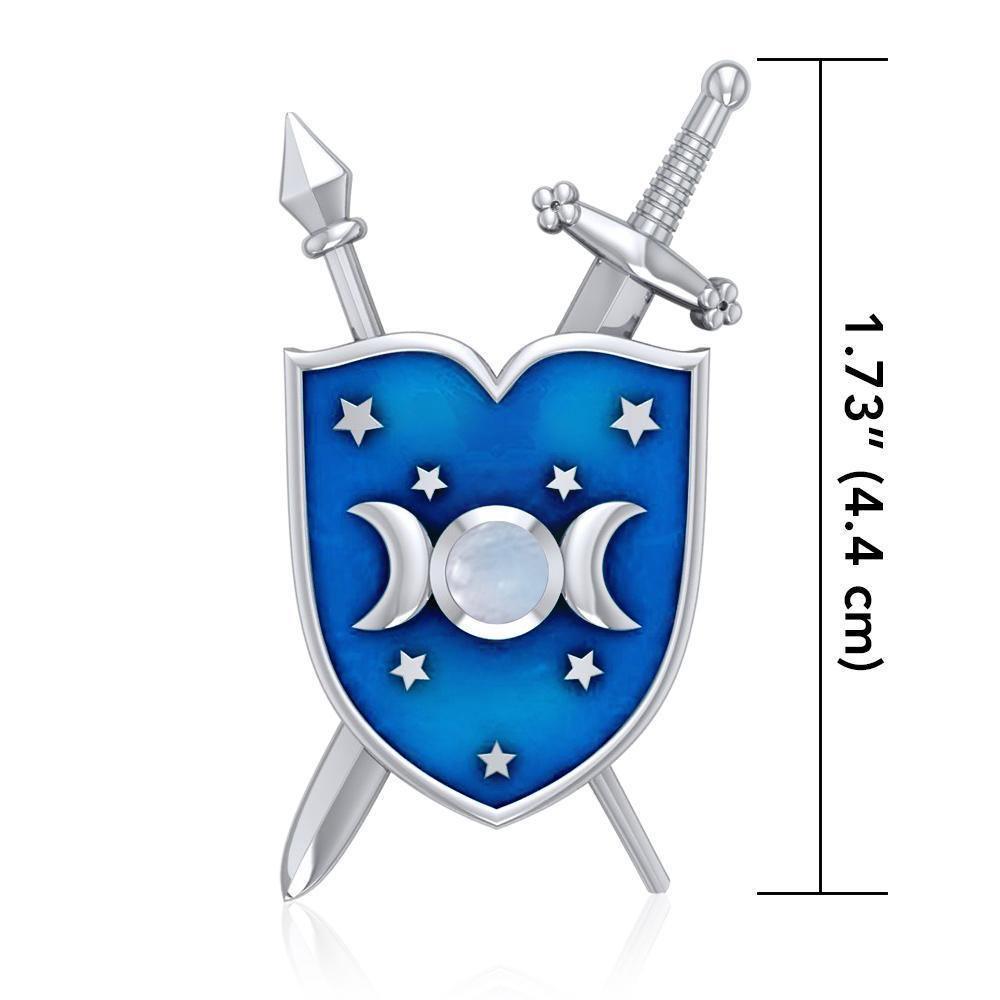 Shield of the Moon Sterling Silver Pendant TPD121