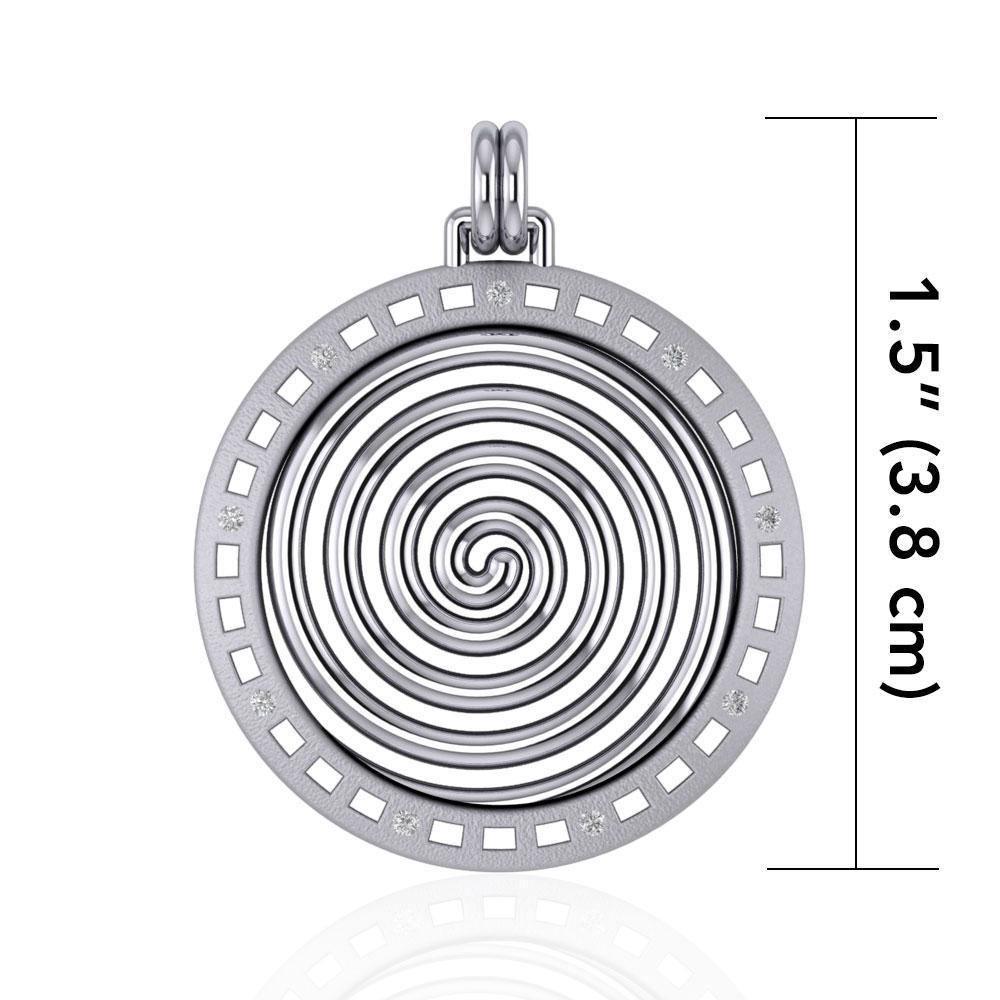 Avalon's Sprial Silver Pendant with Gemstone TPD2679