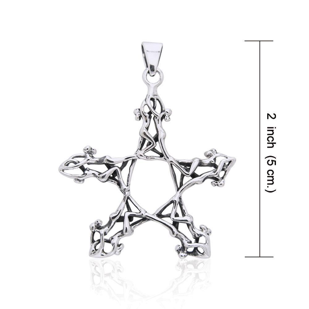 The Goddess Pentagram ~ A Sterling Silver Jewelry Pendant TPD3007