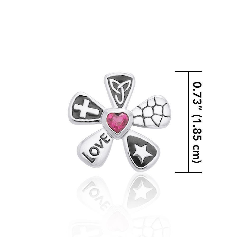 The Star of Love Silver Pendant with Gemstone TPD3259