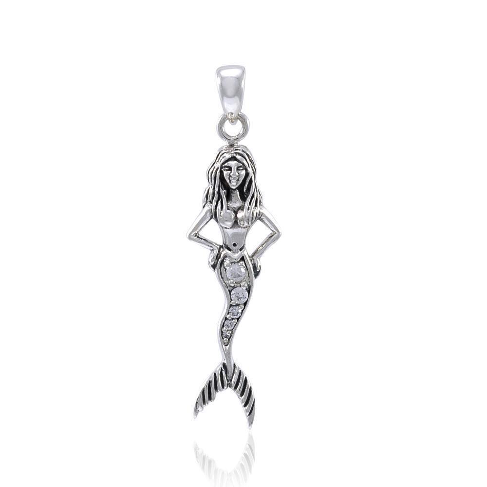 Beloved Mystique and Allure of the Sea Mermaid ~ Sterling Silver Jewelry Pendant TPD3624