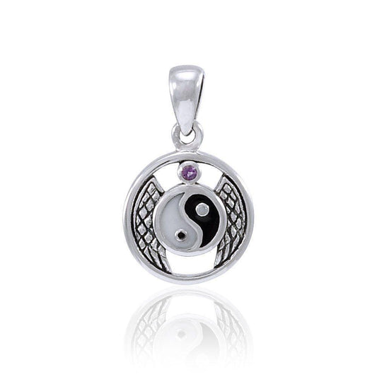 Winged Yin Yang Silver Pendant TPD4308