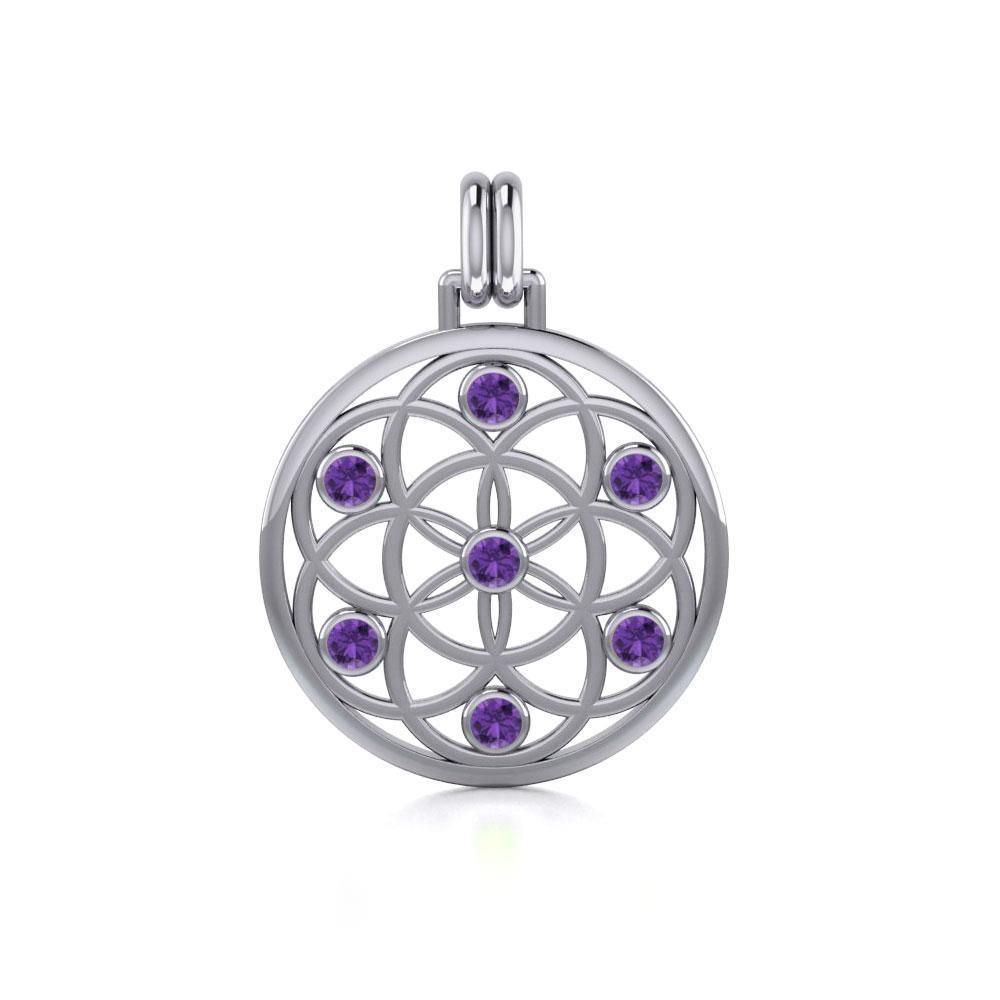 Flower of Life with powerful life force Chakra stone Pendant TPD452