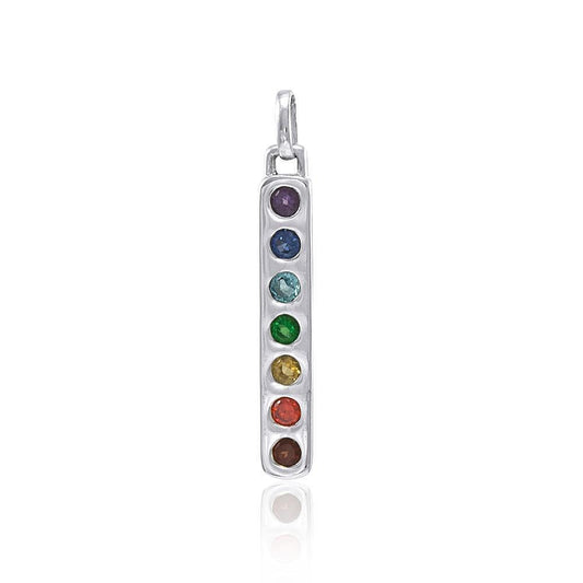 Chakra Rectangle Silver Pendant TPD4537