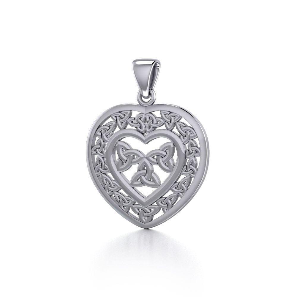 Celtic Heart Triquetra Knot Pendant TPD4693